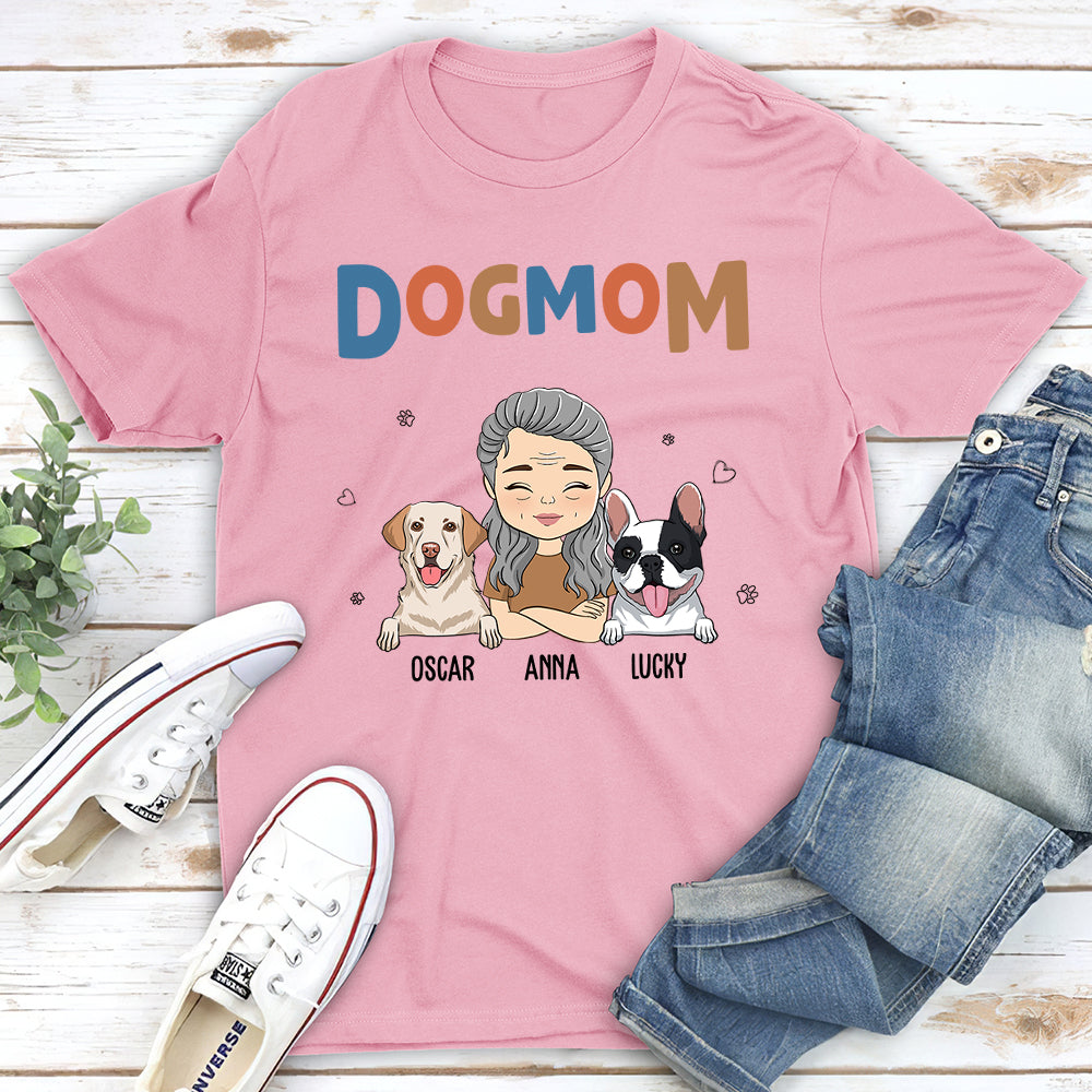 Dog Mom Color - Personalized Custom Unisex 5.3 oz T-shirt for Pet Lovers