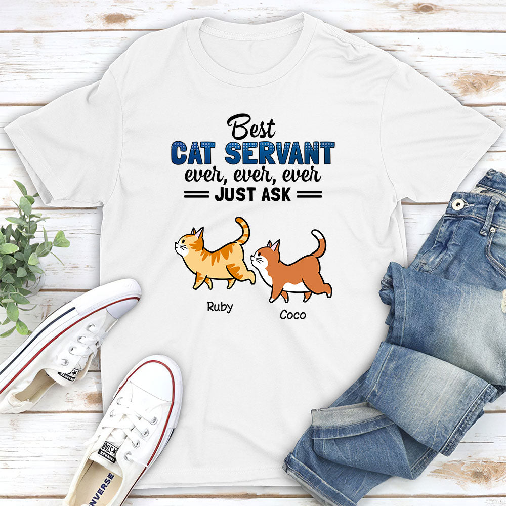 The Ultimate Personalized Custom Unisex T-shirt for Cat Lovers - Best Cat Servant Ever