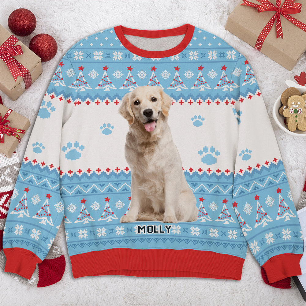 Snow Dog Photo - Personalized Custom All-Over-Print Unisex 8.8 oz Polyester Blend Sweatshirt