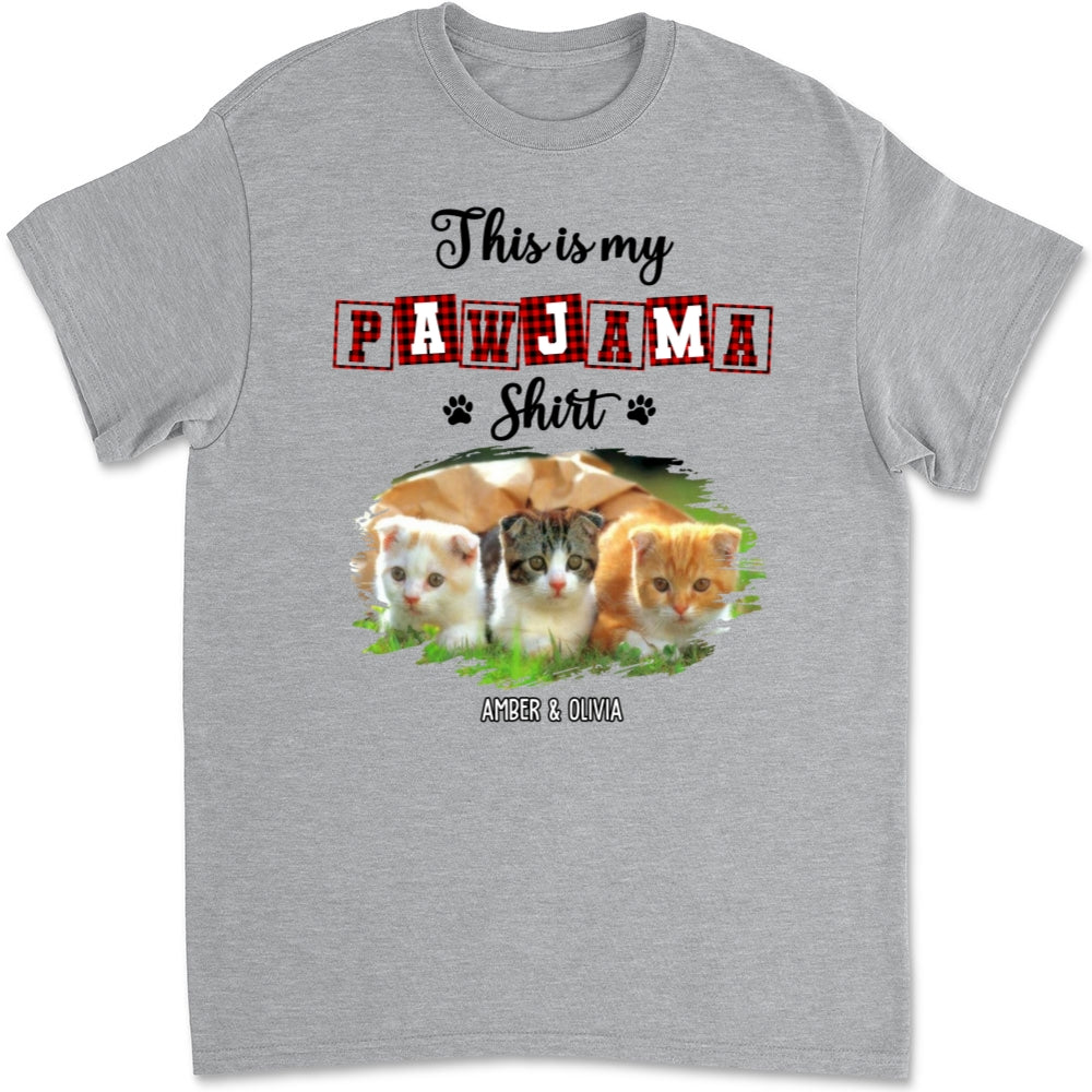 My Sleepshirt Ver Cat 2 Photo - Personalized Custom Unisex 5.3 oz T-Shirt with Copyrighted Artwork