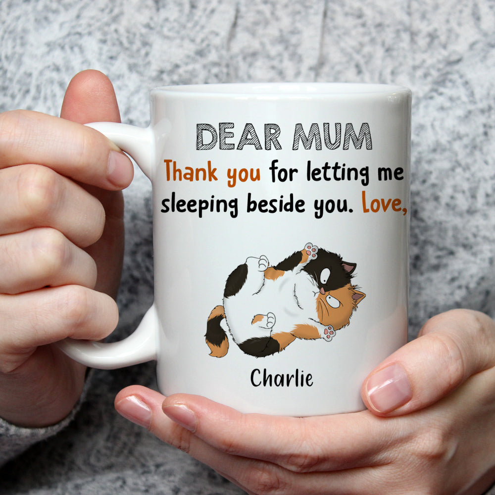 Personalized Custom 'Sleeping Beside You' Coffee Mug - Ideal Gift for Pet Lovers