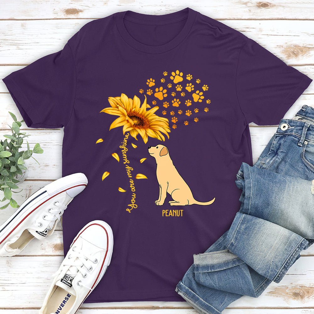 Unique Personalized Custom Unisex Dog And Sunflower T-shirt