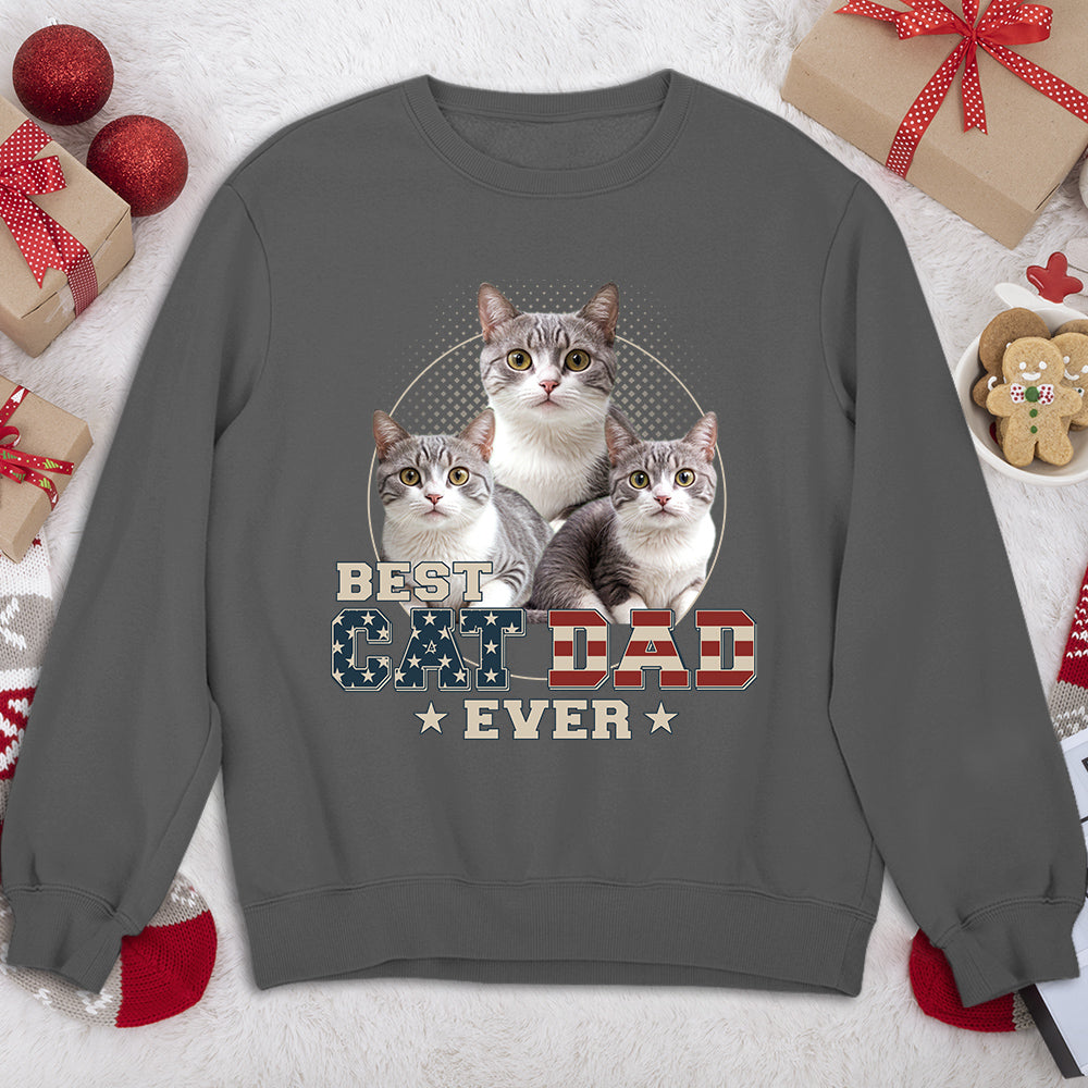 Custom Photo Ultimate Dog Cat Dad Personalized Unisex 8.0 oz Custom Sweatshirt - Ideal Gift for Pet Lovers