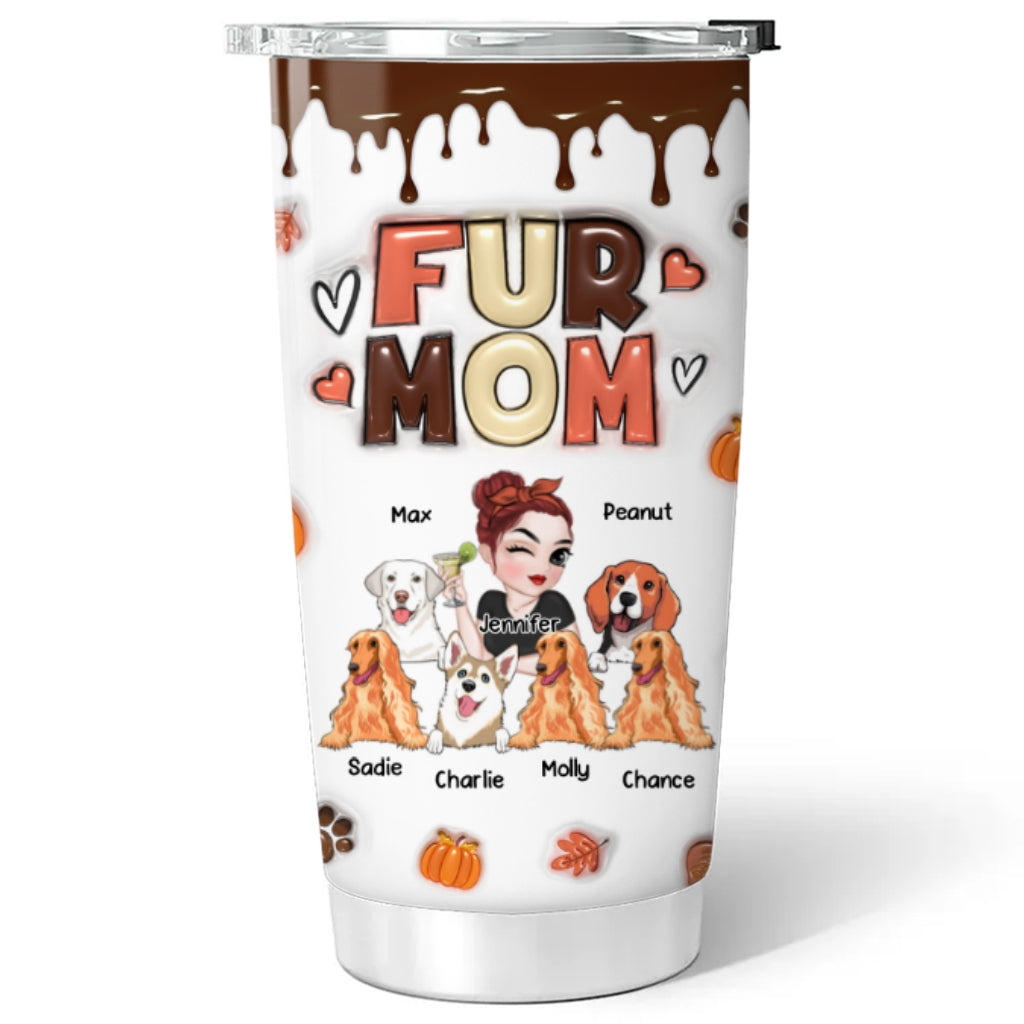 Mom Of Pets Fall Season - Personalized Custom 3D Inflated Effect 20oz Stainless Steel Tumbler for Cold and Hot Drinks