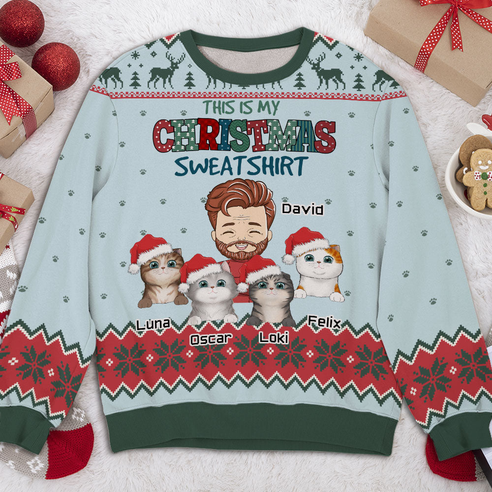 Personalized Custom All-Over-Print My Christmas Sweatshirt - Ideal Gift for Pet Lovers