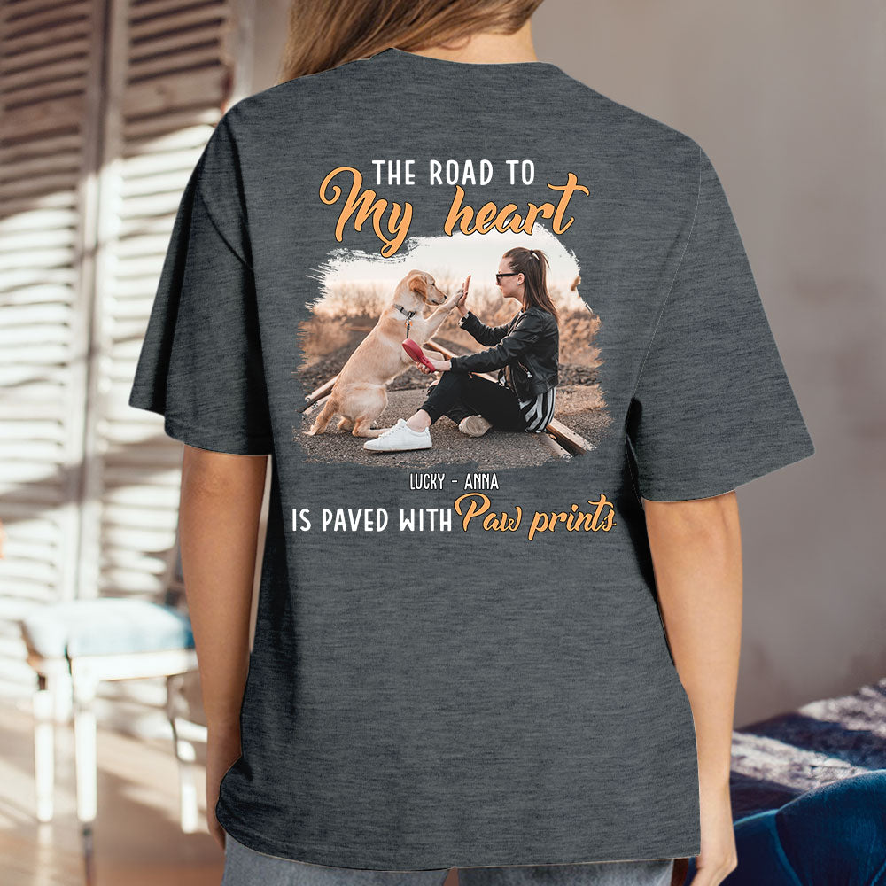 Personalized Custom Unisex Paw Prints Photo T-shirt - Ideal Gift for Pet Lovers