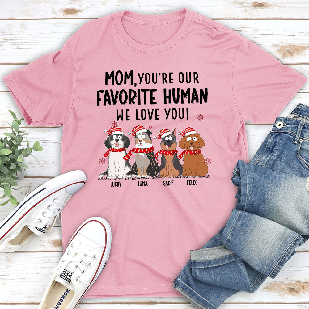 Favorite Human We Love - Personalized Custom Unisex 5.3 oz T-shirt for Pet Lovers