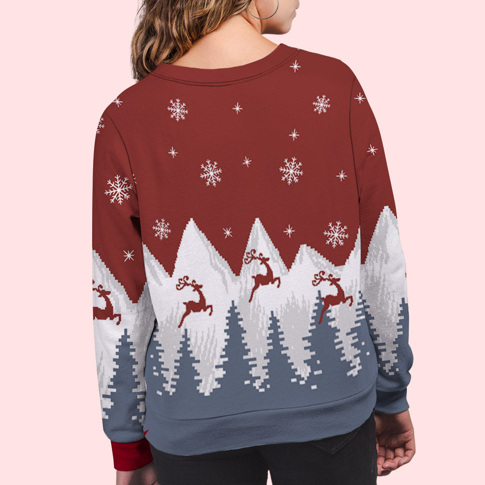 Snowy Forest Dog Mom - Exquisitely Personalized Custom All-Over-Print Unisex Sweatshirt