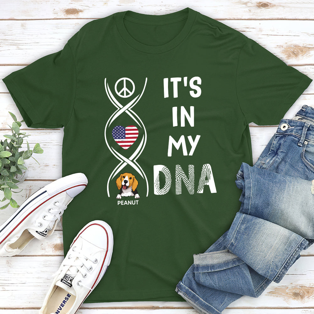 In My DNA Pattern - Personalized Custom Unisex 5.3 oz T-shirt for Pet Lovers