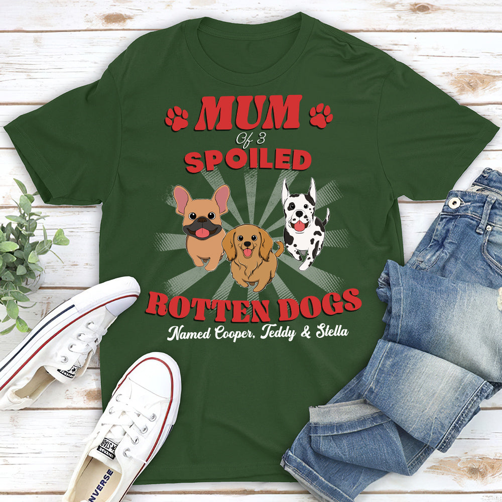 Dad Of Spoiled Rotten Dogs Version 2 - Personalized Custom Unisex 5.3 oz Heavy Cotton T-shirt with Copyrighted Artwork