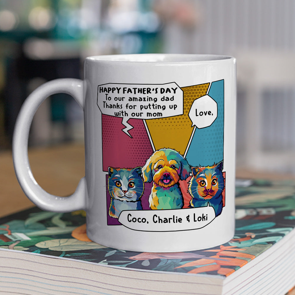 Pop Art Amazing Pet Dad - Personalized Custom 11oz/15oz Coffee Mug