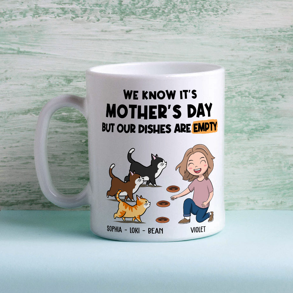 Empty Dishes - Customizable Personalized 11oz White Ceramic Coffee Mug for Pet Lovers