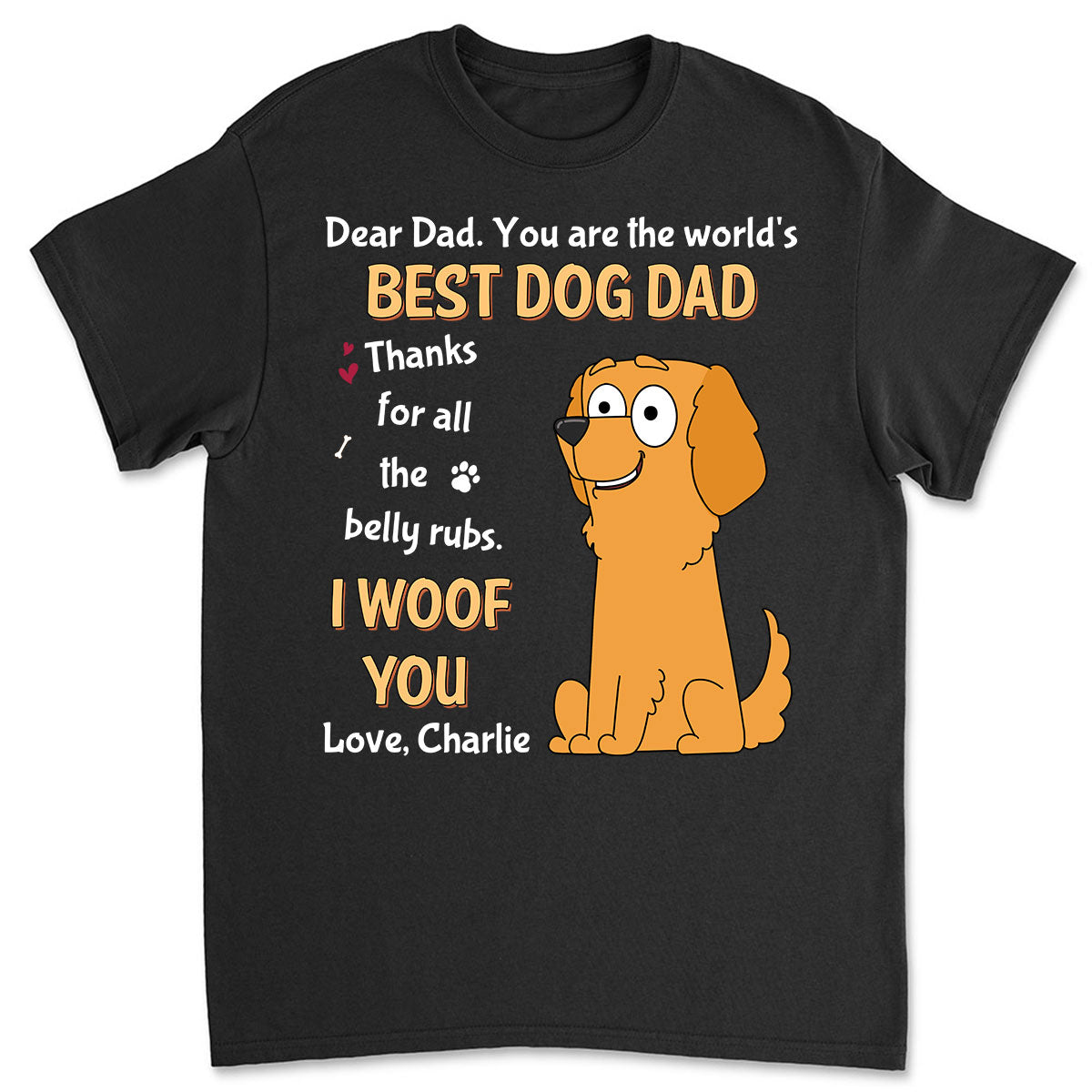 For All The Belly Rubs - Personalized Custom Unisex 5.3 oz T-Shirt for Pet Lovers
