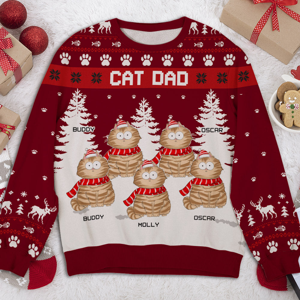 Snowy Paw - Personalized Custom All-Over-Print Unisex 8.8 oz Polyester Blend Sweatshirt for Pet Lovers