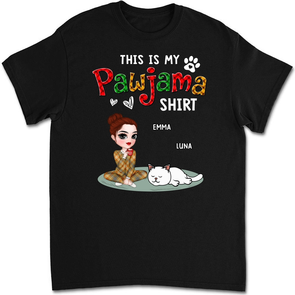 My Pawjama Shirt Cat Version 2 - Personalized Custom Unisex 5.3 oz T-shirt with Copyrighted Artwork