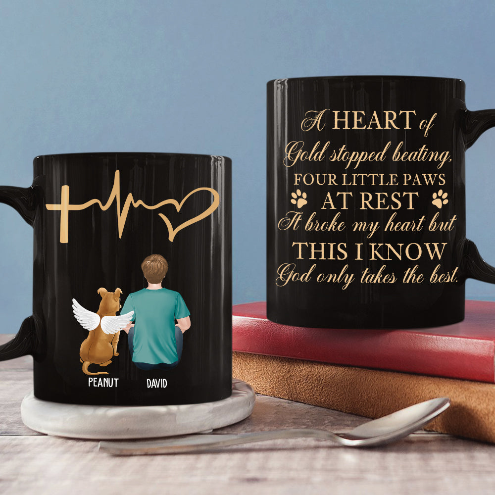 A Heart Of Gold - Personalized Custom 11oz/15oz Black Ceramic Coffee Mug for Pet Lovers