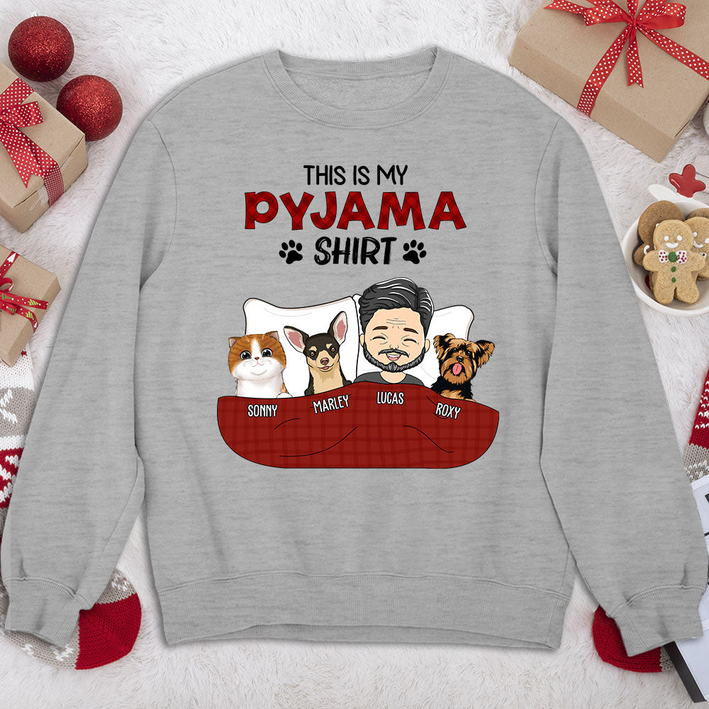 Personalized Custom Pajama Shirt Version 2 - Unisex 8.0 oz Customizable Sweatshirt for Pet Lovers