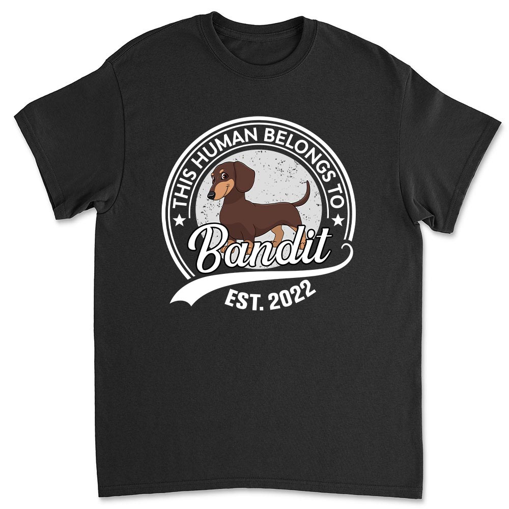 Unique Personalized Custom Unisex Human Belongs To Dog Cartoon T-shirt