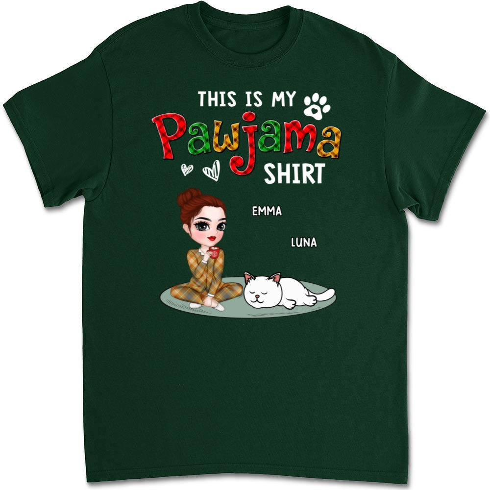 My Pawjama Shirt Cat Version 2 - Personalized Custom Unisex 5.3 oz T-shirt with Copyrighted Artwork