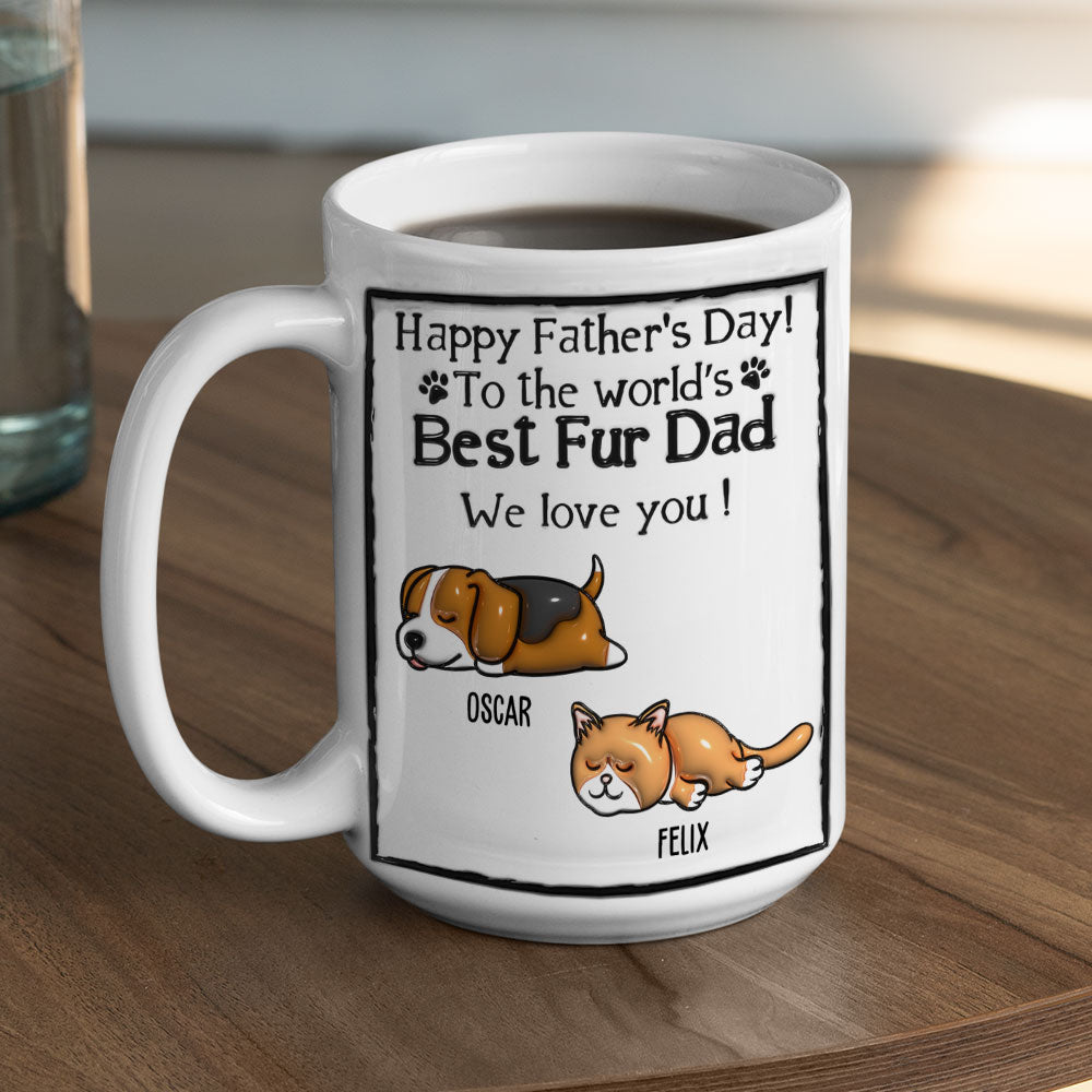 Love Pet Dad - Personalized Custom 3D Inflated Effect 11oz and 15oz Ceramic Mug