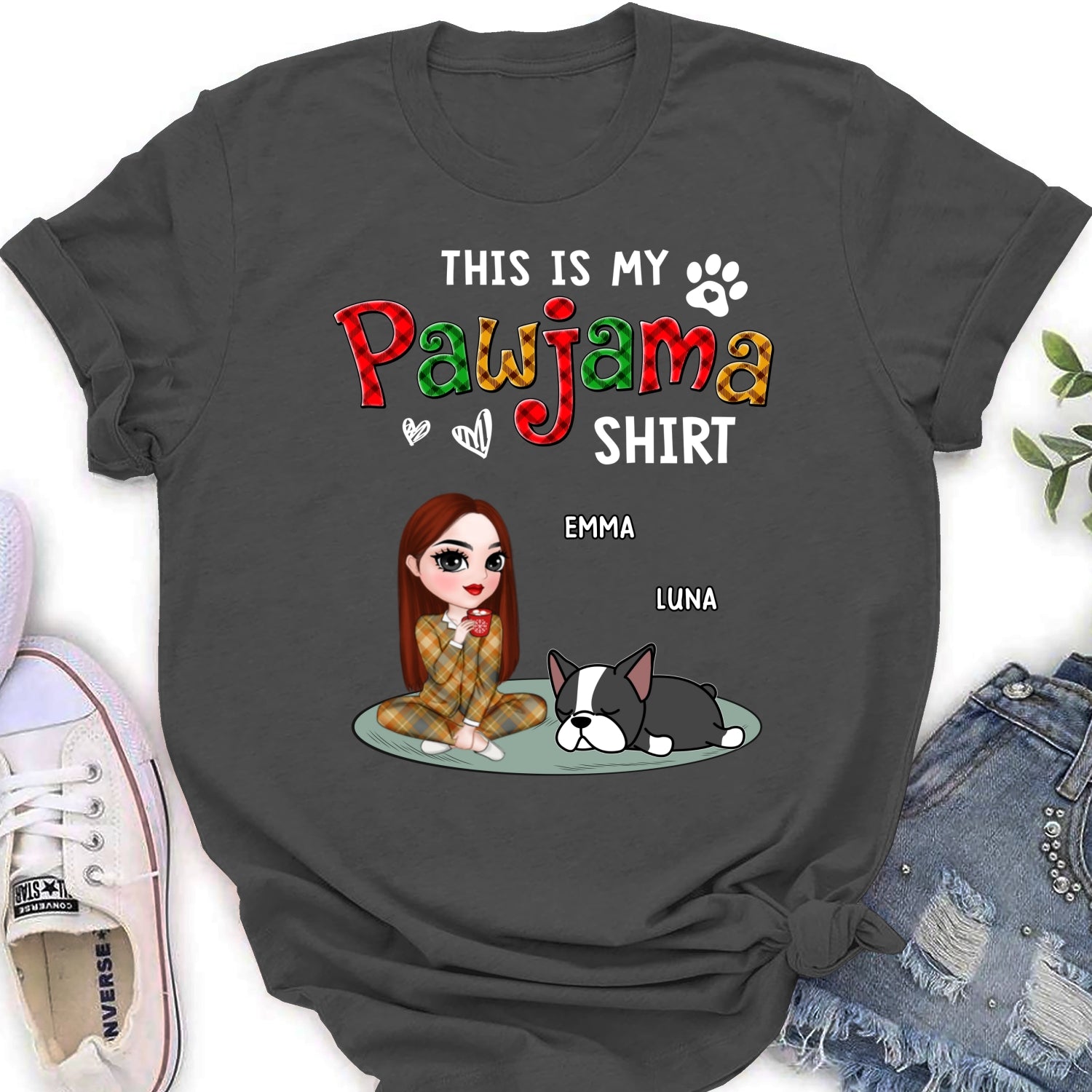 Pawjama Shirt Pet Version 2 - Exquisitely Personalized Custom Women's T-Shirt for Pet Lovers