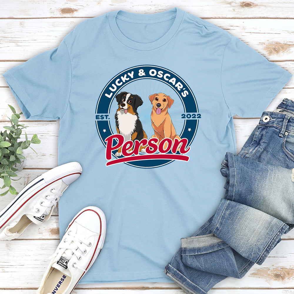 Customizable Dog Person Cartoon Unisex T-shirt - Ideal Gift for Pet Lovers