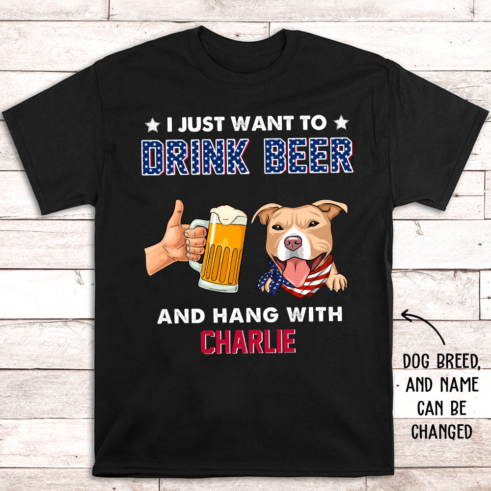 Personalized Custom Unisex 'Drink Beer' T-shirt - Ideal for Pet Lovers