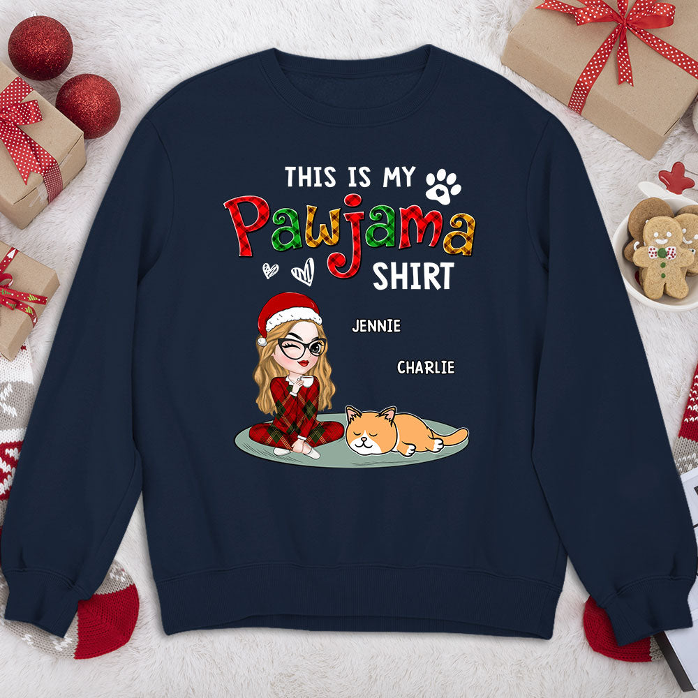 My Pawjama Shirt Cat Version 2 - Customizable Personalized Unisex 8.0 oz Sweatshirt