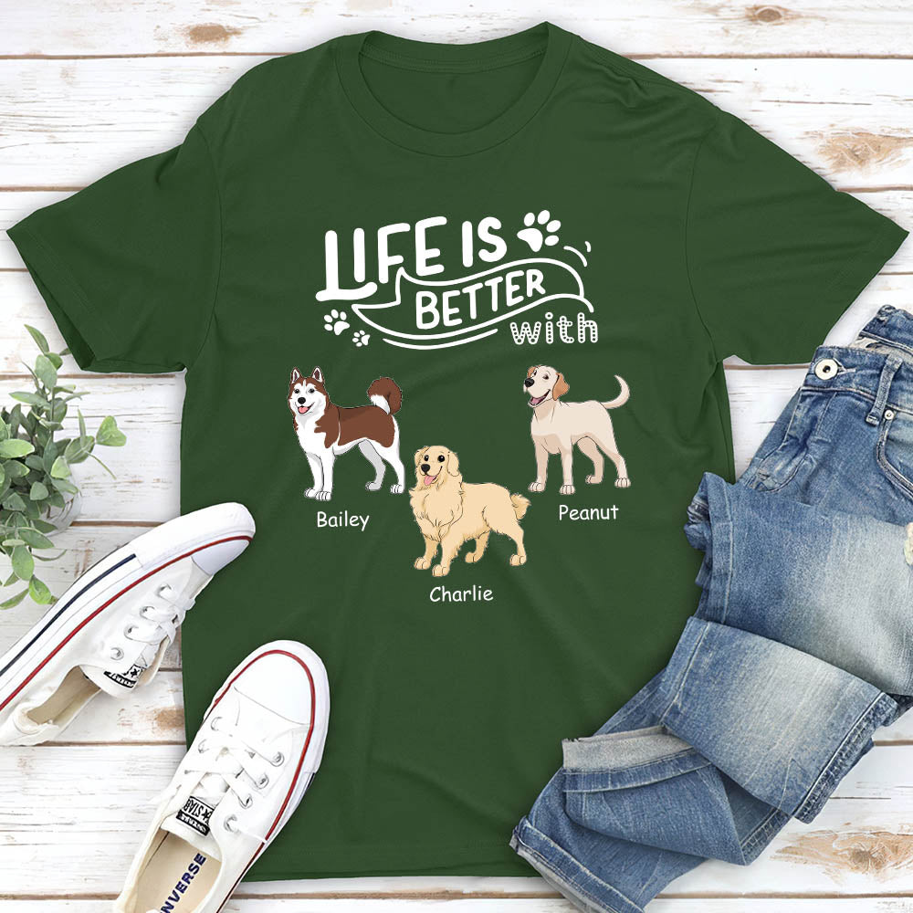 Better With Dog - Personalized Custom Unisex Heavy Cotton Midweight T-shirt for Pet Lovers