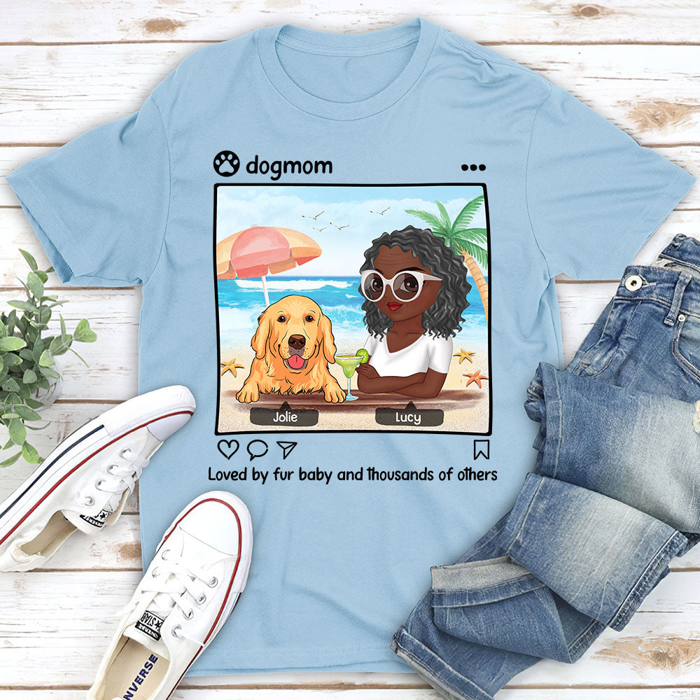 Dog And Mom - Personalized Custom Unisex 5.3 oz T-shirt for Pet Lovers