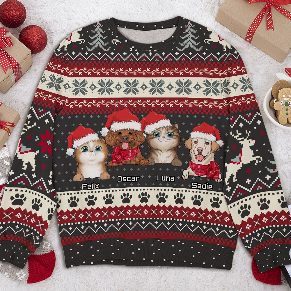 Cozy Personalized Custom All-Over-Print Winter Sweatshirt for Pets