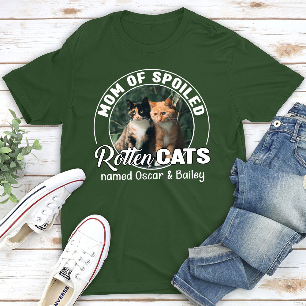 Spoiled Rotten Cats Personalized Custom Unisex Photo T-shirt - Ideal Gift for Pet Lovers
