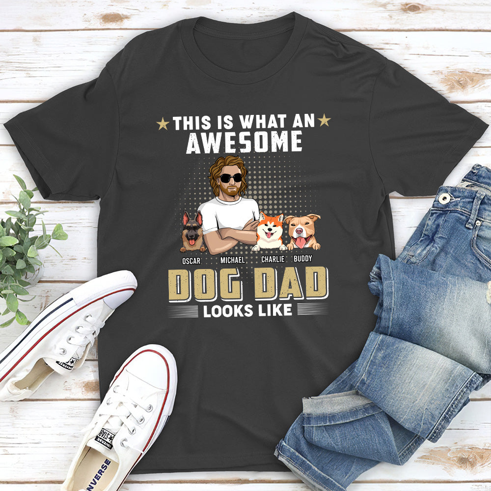 An Awesome Dog Dad - Personalized Custom Unisex 5.3 oz T-shirt with Copyrighted Artwork