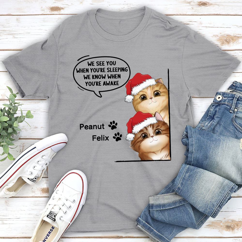 When You're Sleeping - Personalized Custom Unisex 5.3 oz T-shirt for Pet Lovers