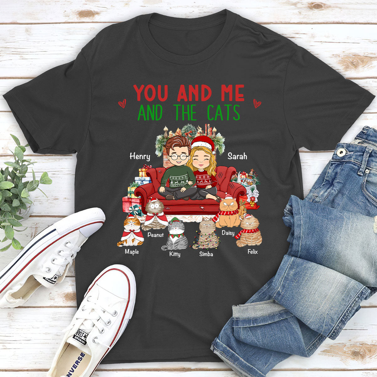You Me Cat - Personalized Custom Unisex 5.3 oz T-shirt for Pet Lovers