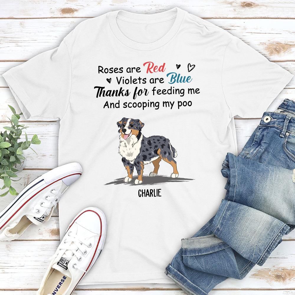 Thanks For Feeding Me - Personalized Custom Unisex 5.3 oz T-shirt for Pet Lovers
