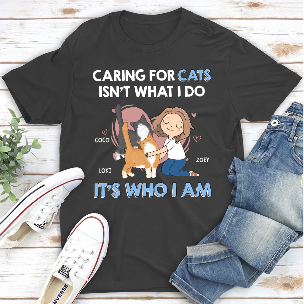 Caring For Cats - Personalized Custom Unisex 5.3 oz T-shirt for Pet Lovers
