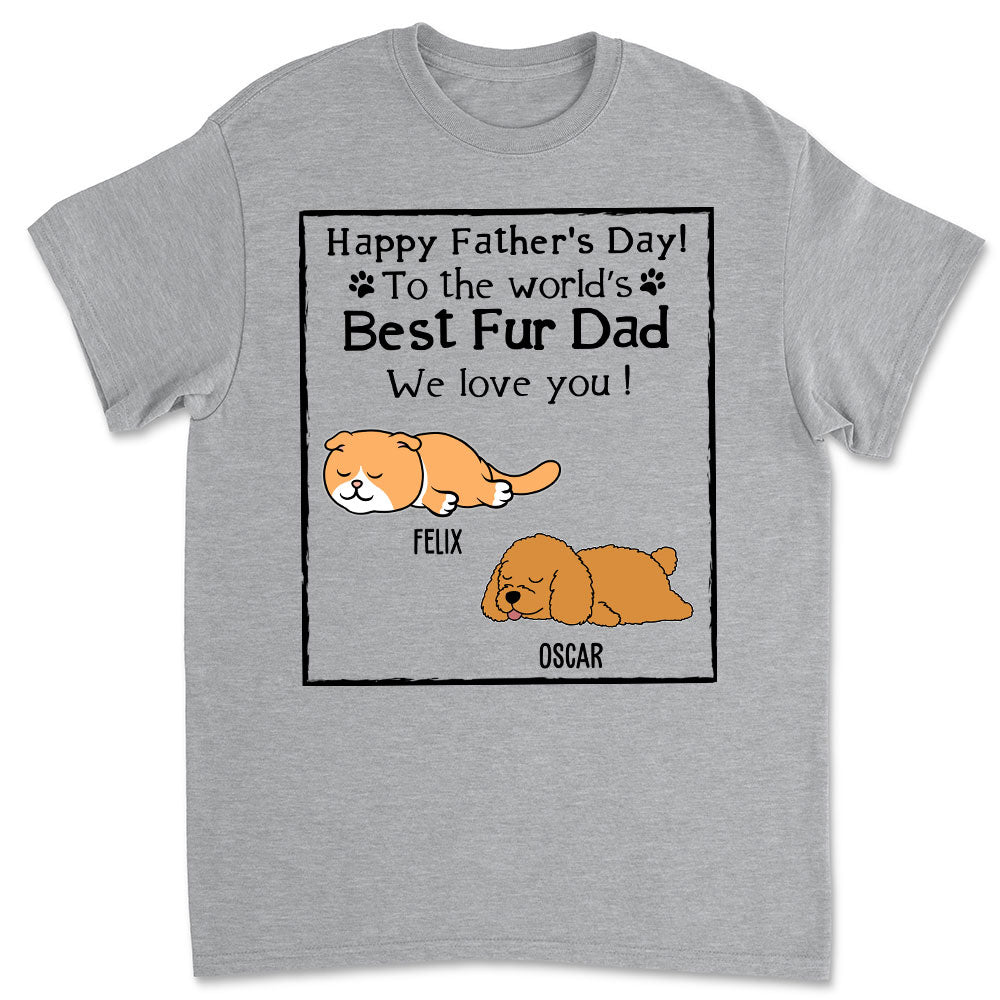Best Fur Dad - Personalized Custom Unisex Heavy Cotton 5.3 oz T-shirt for Pet Lovers