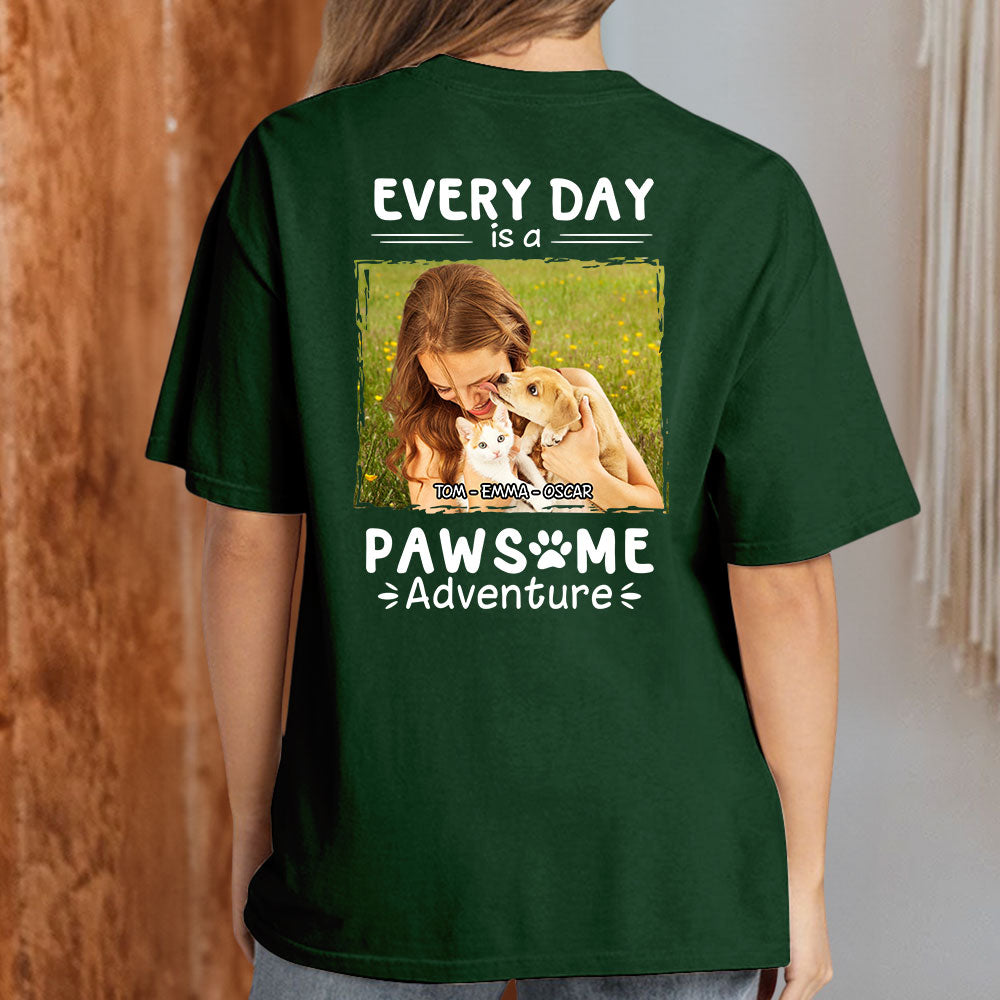 Pawsome Adventure Personalized Custom Unisex 5.3 oz T-shirt - Ideal Gift for Pet Lovers