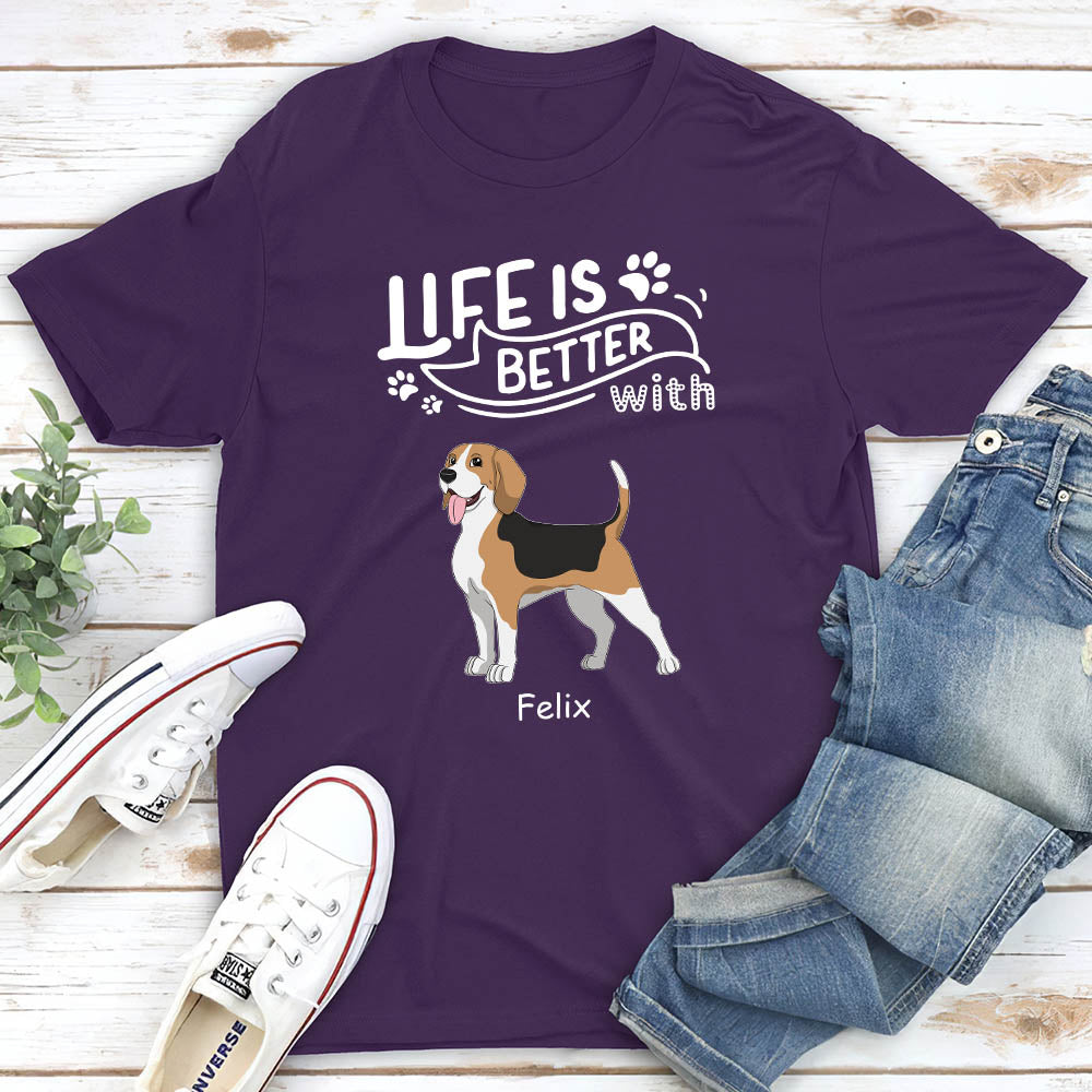 Better With Dog - Personalized Custom Unisex Heavy Cotton Midweight T-shirt for Pet Lovers