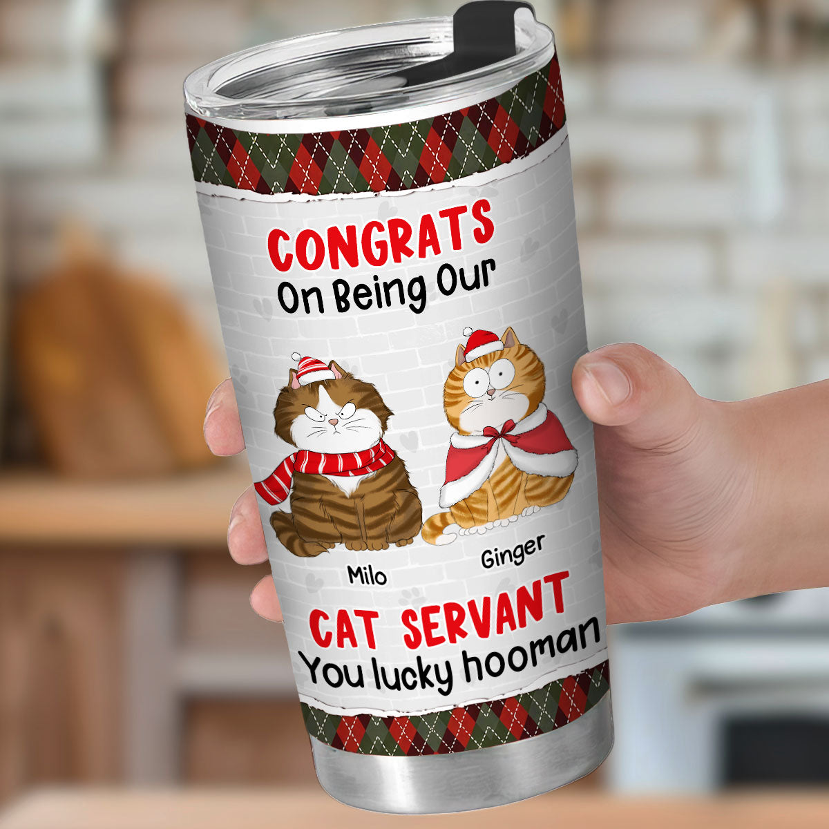 Congrats Lucky Hooman - Customizable Personalized 20oz Stainless Steel Tumbler with Thousands of Cool Designs