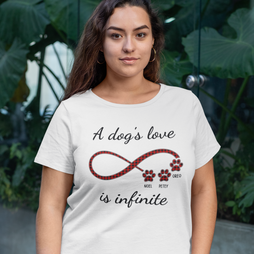 Infinite Love Pattern - Personalized Custom Unisex 5.3 oz T-shirt for Pet Lovers