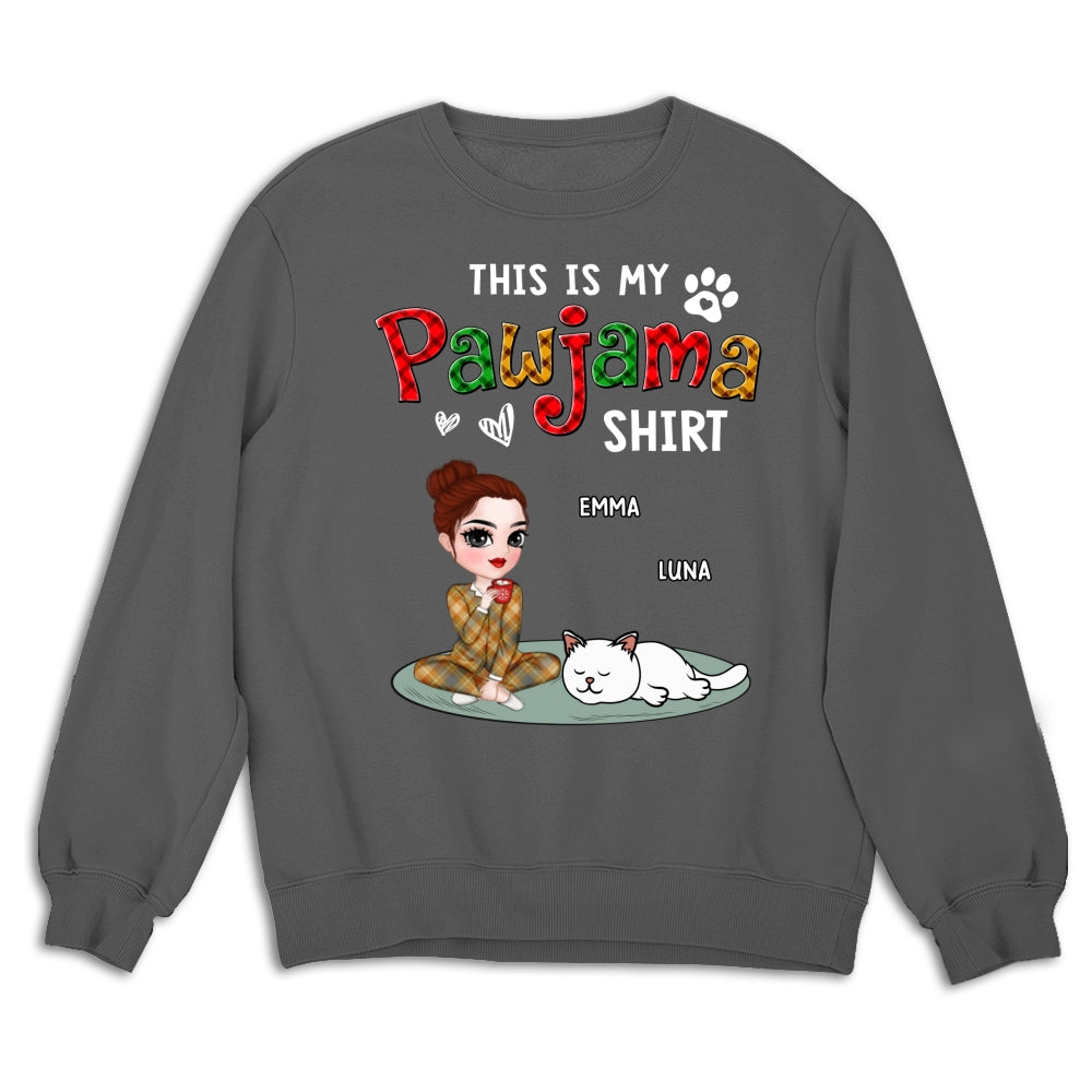 My Pawjama Shirt Cat Version 2 - Customizable Personalized Unisex 8.0 oz Sweatshirt