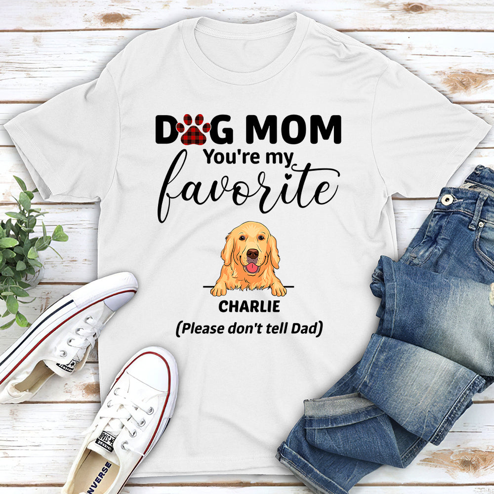 Mom, My Favorite - Personalized Custom Unisex 5.3 oz Heavy Cotton T-shirt