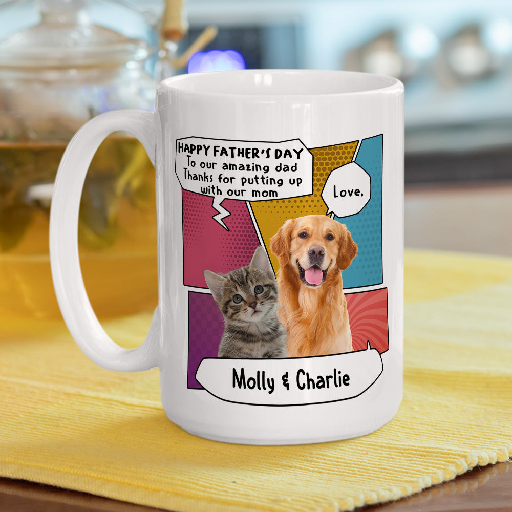 Pop Art Amazing Pet Dad - Personalized Custom 11oz/15oz Coffee Mug