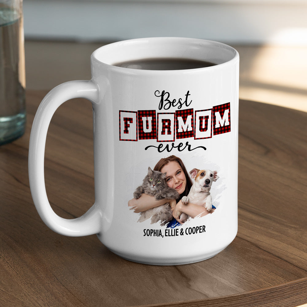 Best Fur Mom and Dad Of The Year Personalized Custom Photo Coffee Mug - 11oz & 15oz Options