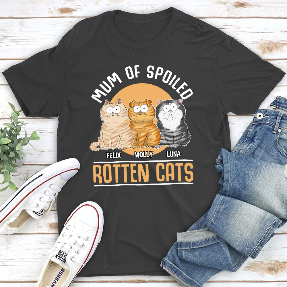 Mom Of Spoiled Cat - Personalized Custom Unisex 5.3 oz T-shirt for Pet Lovers