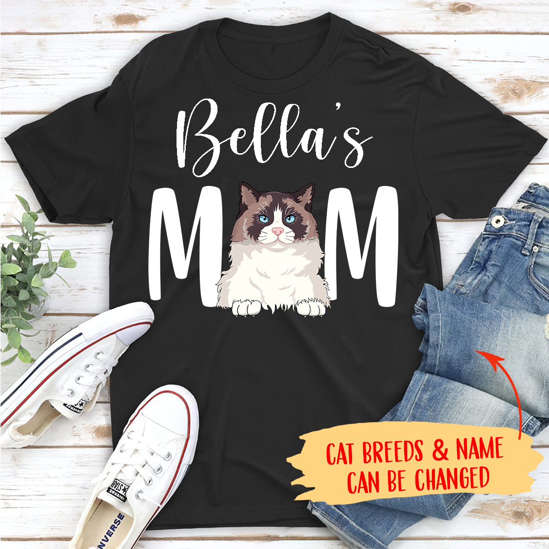 Personalized Custom Unisex Cat Mom/Dad T-shirt - Ideal Gift for Pet Lovers