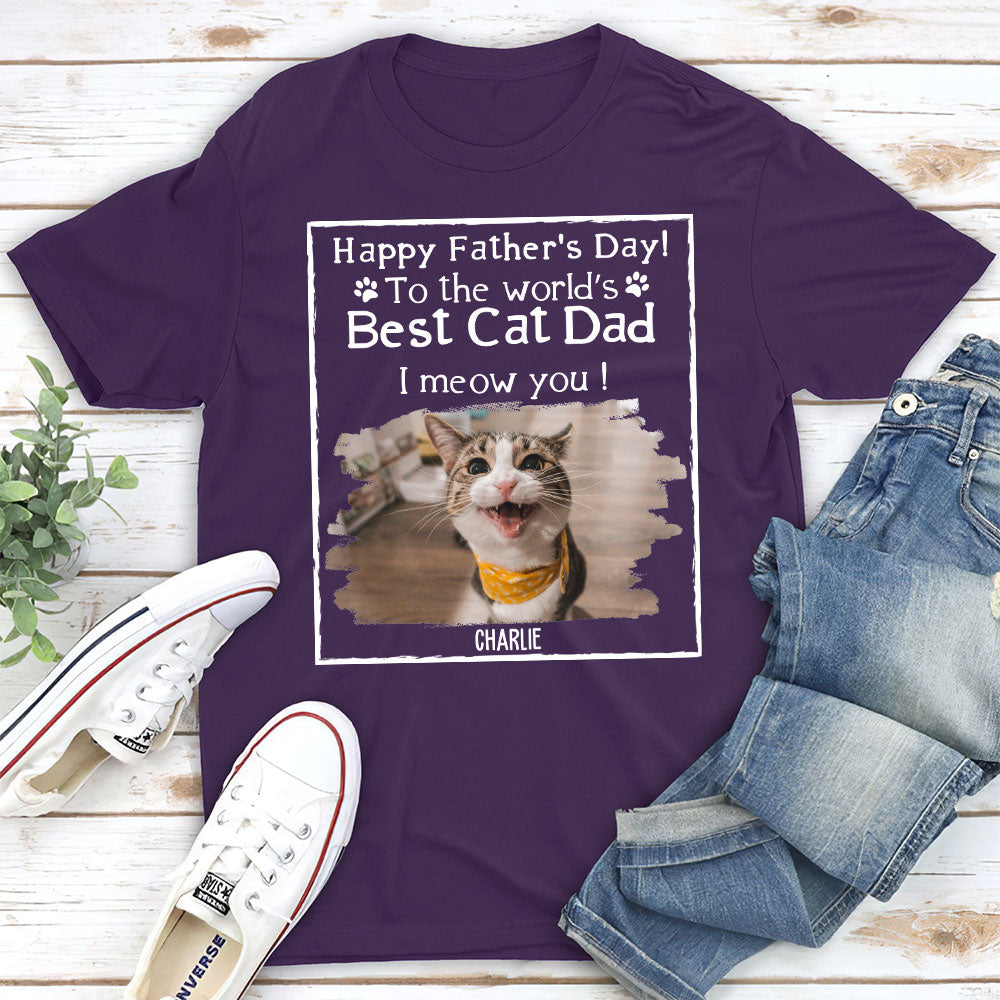 Best Cat Dad - Stylish Personalized Custom Unisex 5.3 oz T-shirt