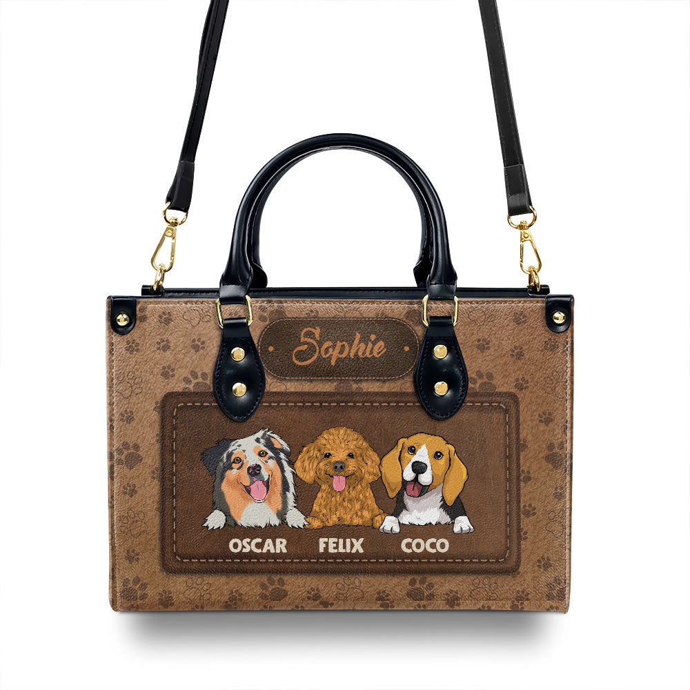 Personalized Paw Print Custom Leather Handbag - Ideal Gift for Special Occasions